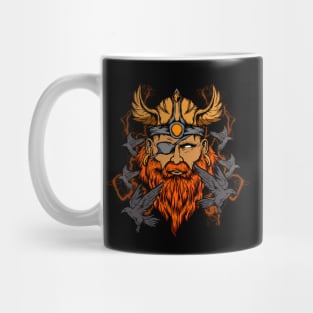 Odin the Norse Mythology Viking God & His Ravens Mug